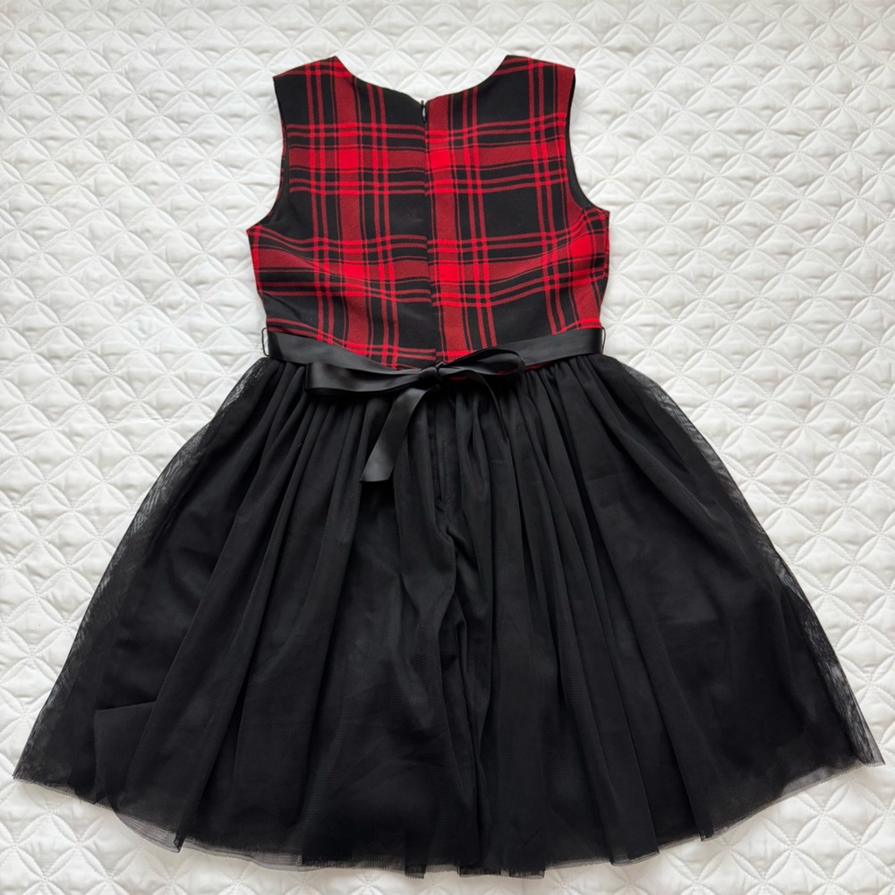 Knit Works Red and Black Plaid A-Line Tutu Sleeveless Holiday Dress - Picture 12 of 16